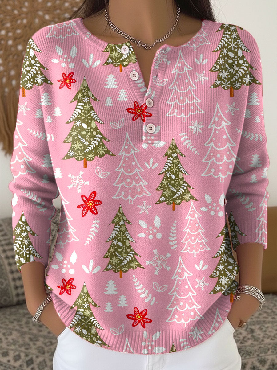 Edith - Cosy Christmas Button Jumper