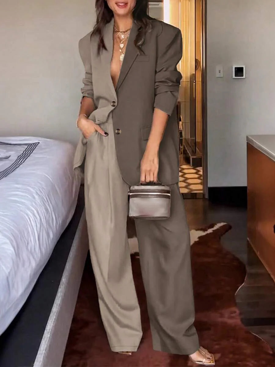 Elaine - Two-Tone Blazer Set