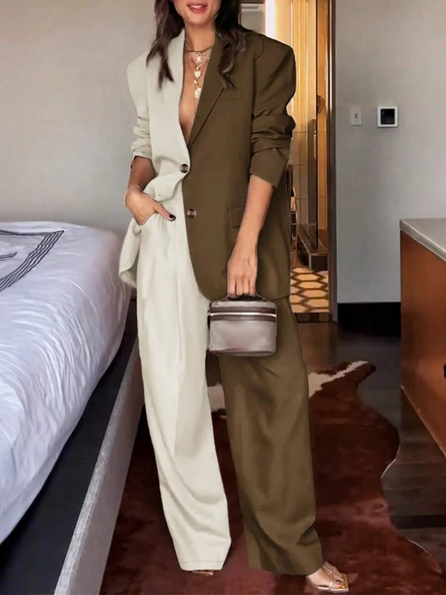 Elaine - Two-Tone Blazer Set