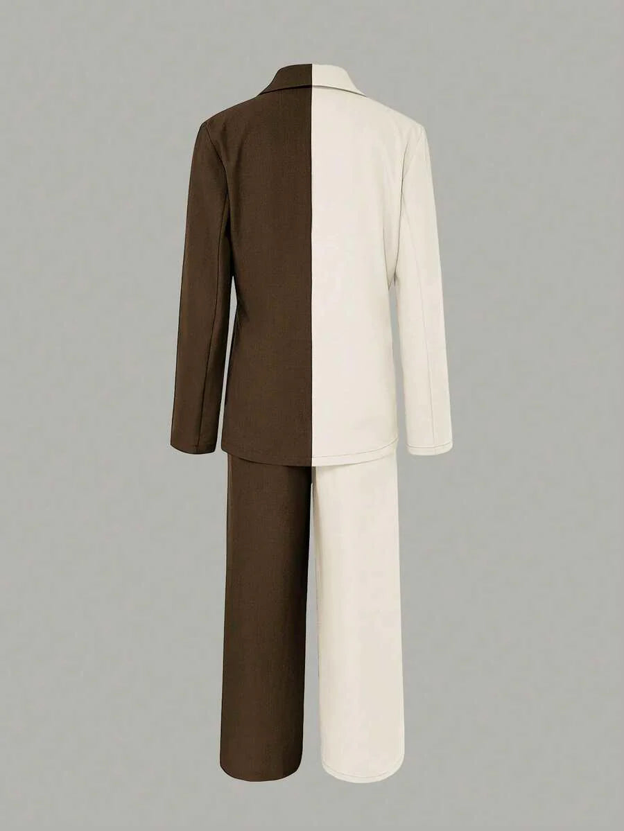 Elaine - Two-Tone Blazer Set