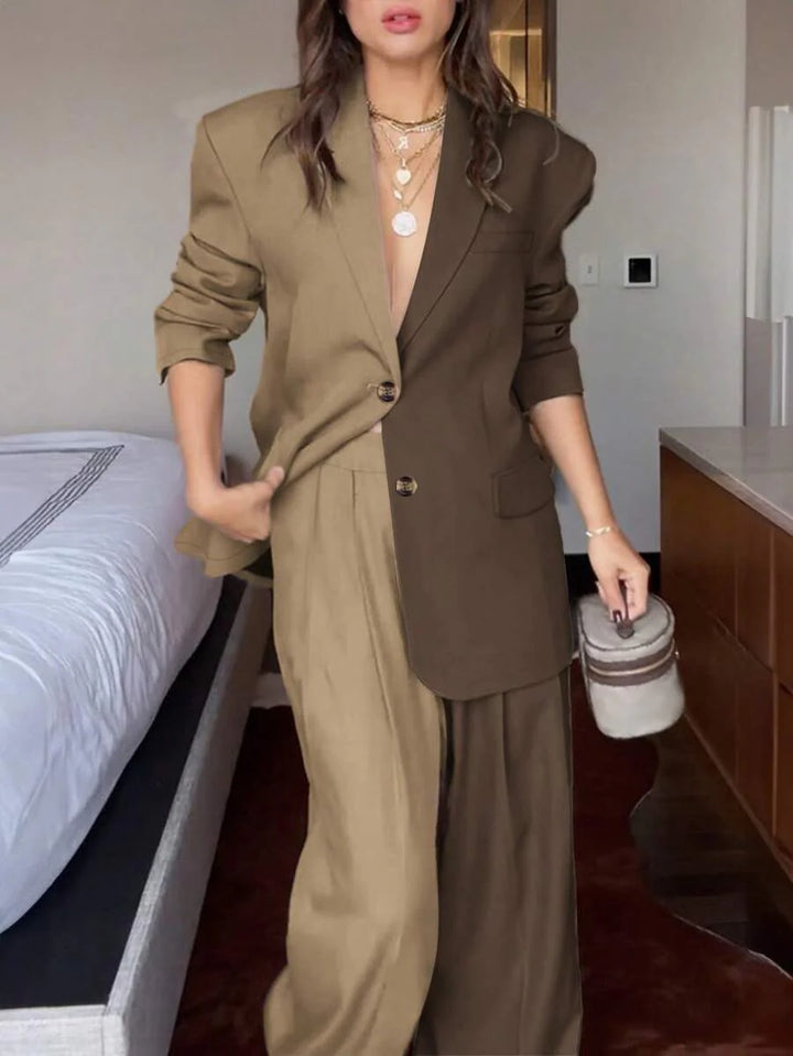 Elaine - Two-Tone Blazer Set