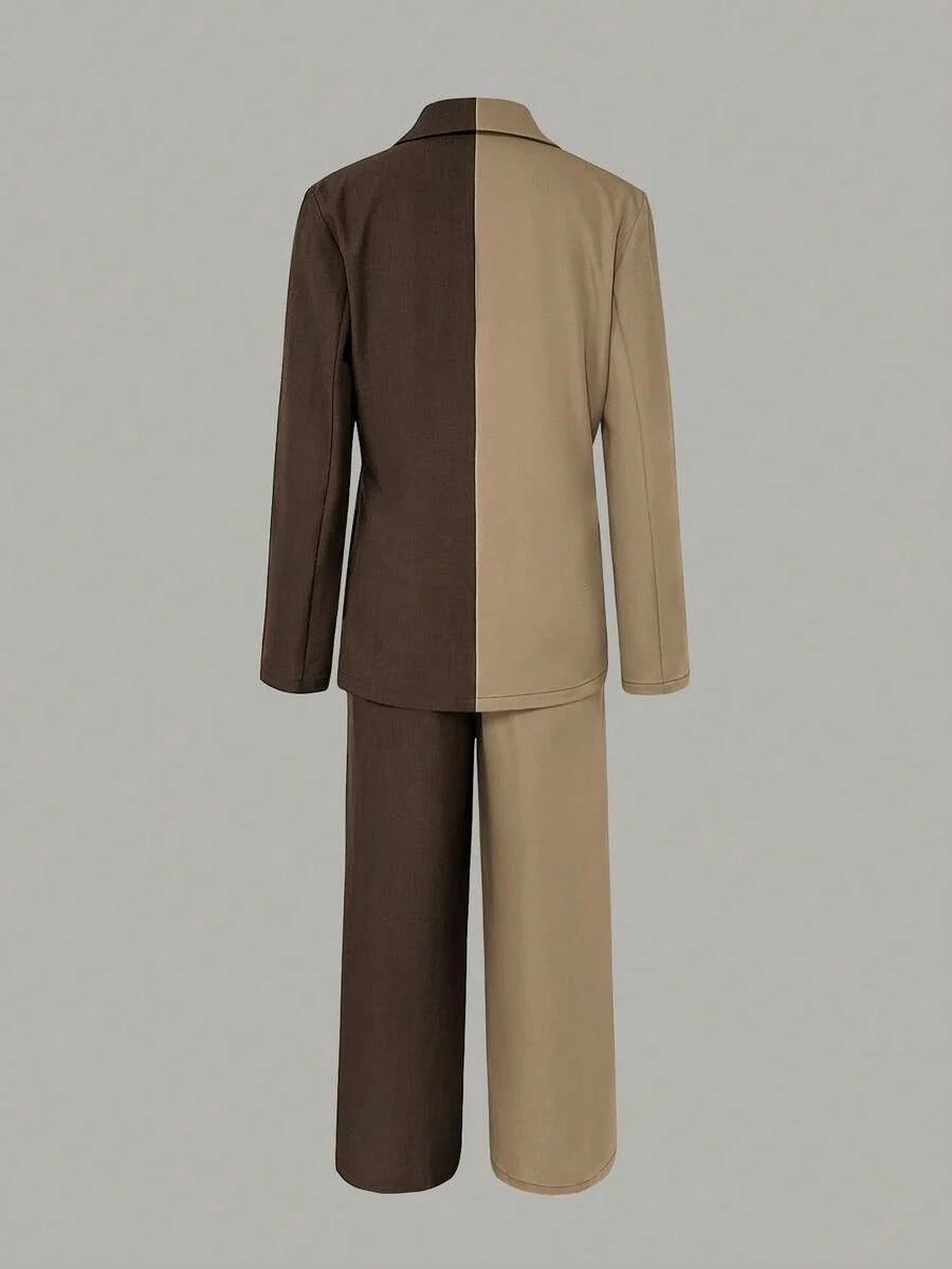 Elaine - Two-Tone Blazer Set