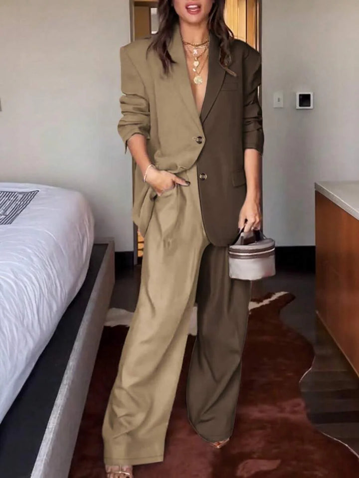 Elaine - Two-Tone Blazer Set