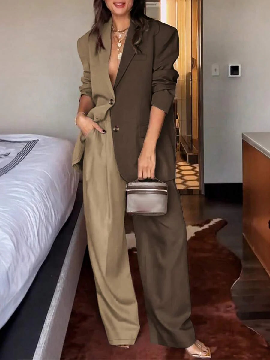 Elaine - Two-Tone Blazer Set