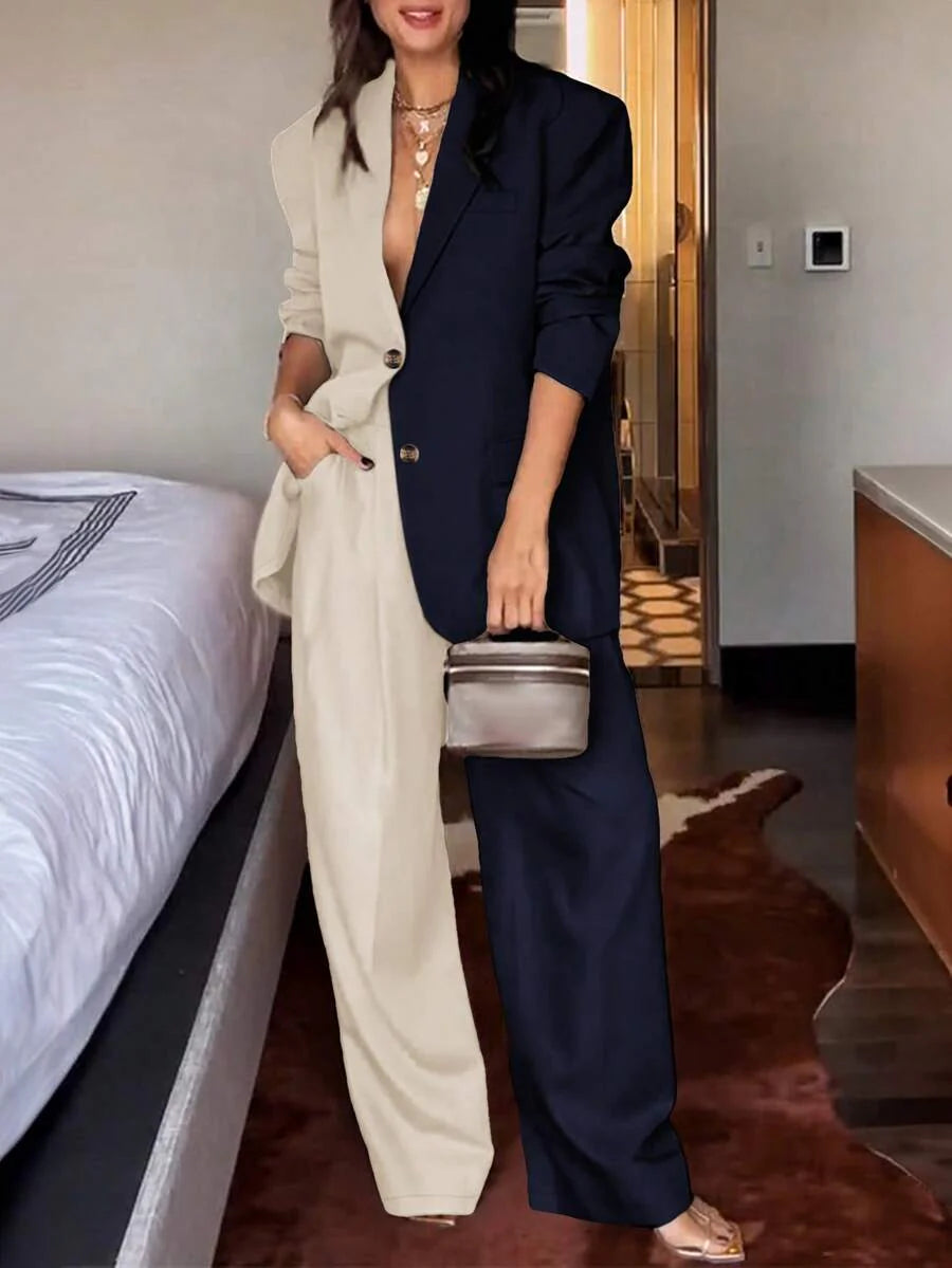 Elaine - Two-Tone Blazer Set