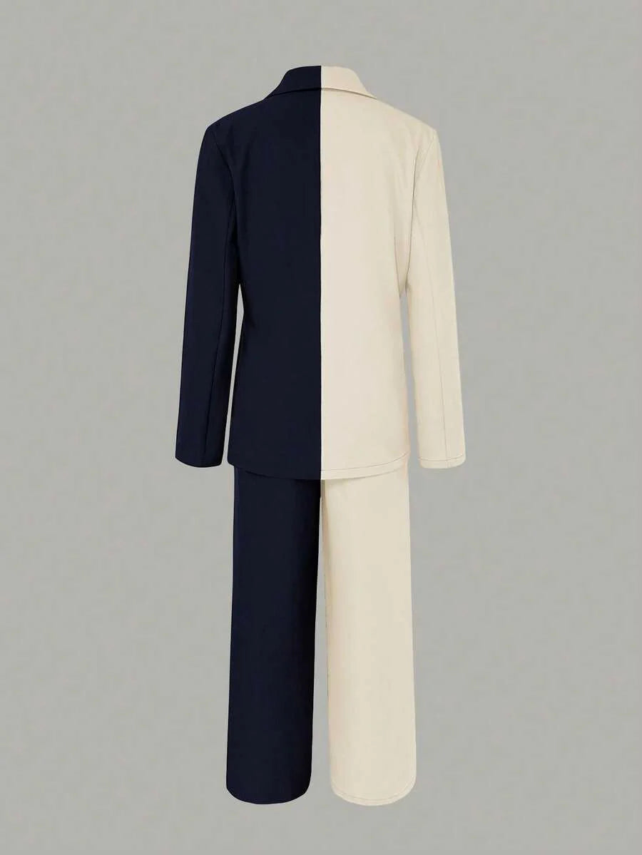 Elaine - Two-Tone Blazer Set