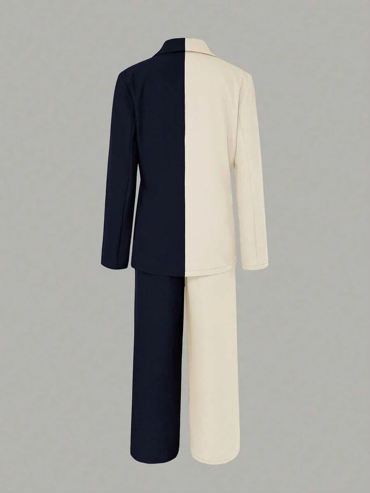 Elaine - Two-Tone Blazer Set