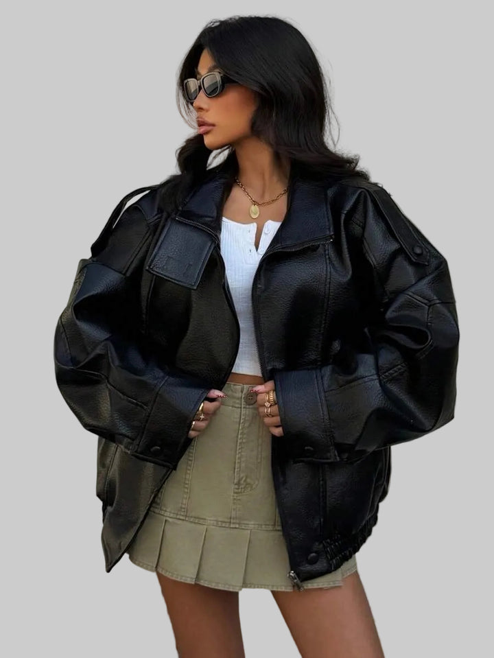 Linda - Classic Zip Bomber Jacket