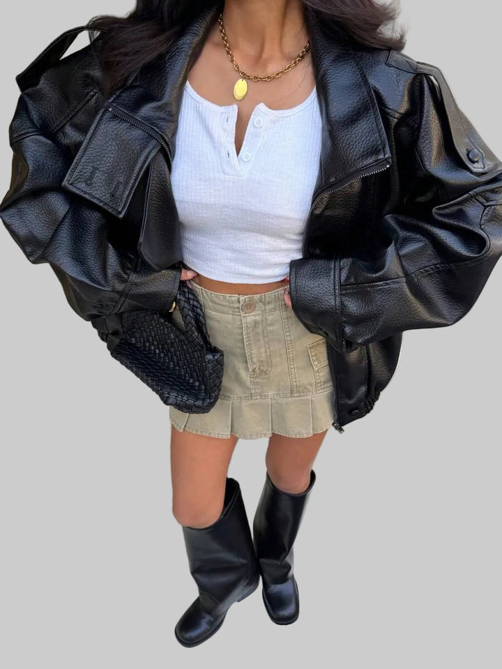 Linda - Classic Zip Bomber Jacket