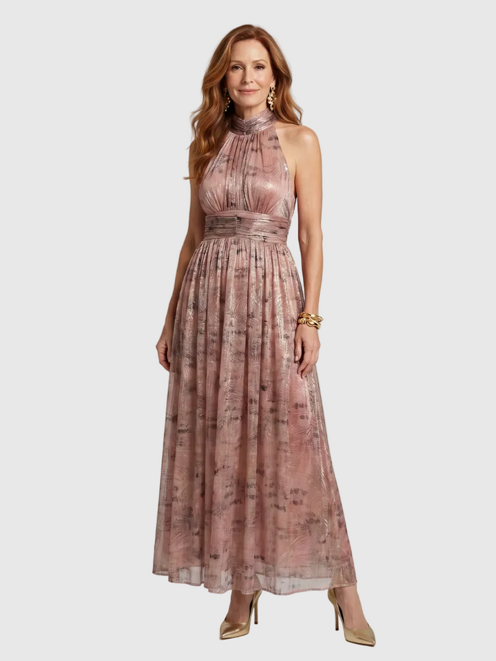 Imogen | Elegantní midi šaty bez rukávů se strukturovaným lemem