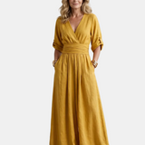 Wanda | Jumpsuit s křížením vpředu a širokými nohavicemi