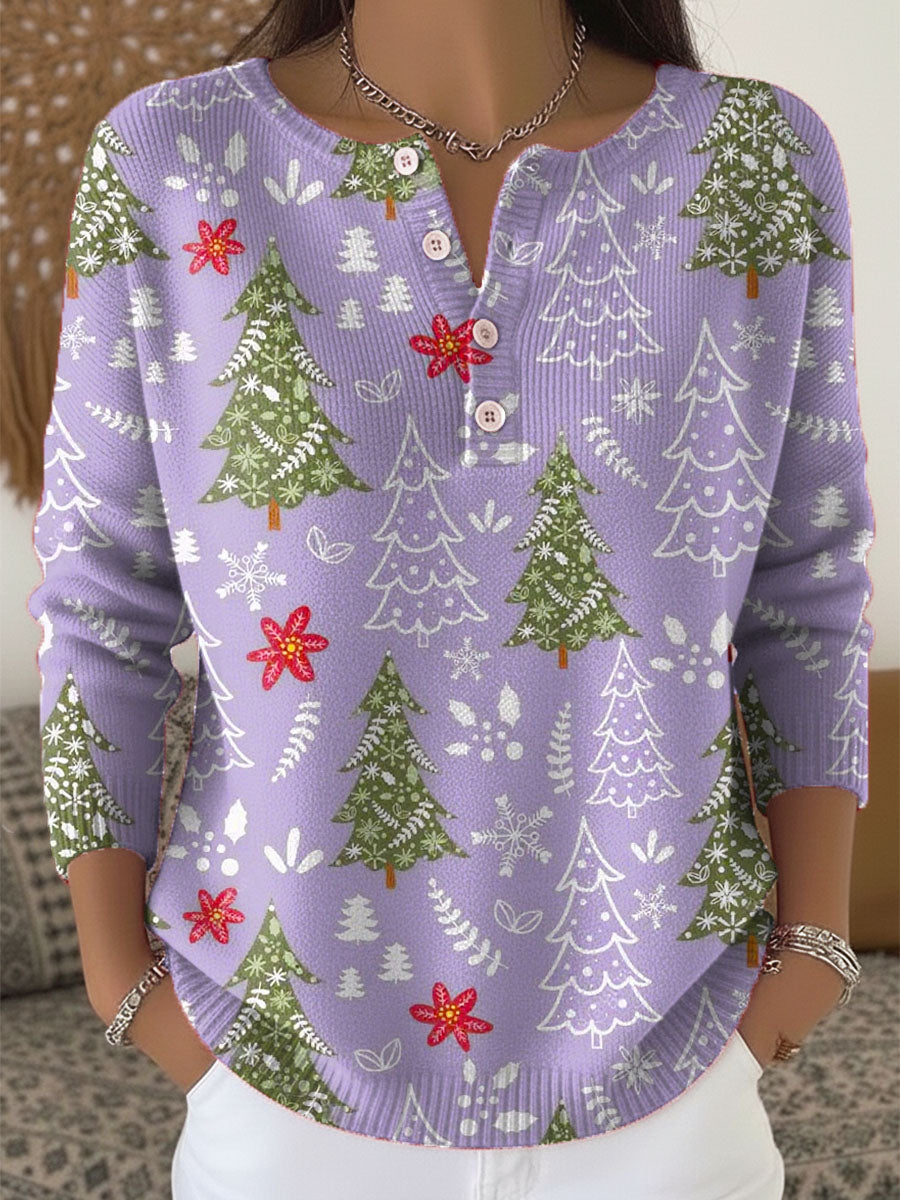 Edith - Cosy Christmas Button Jumper