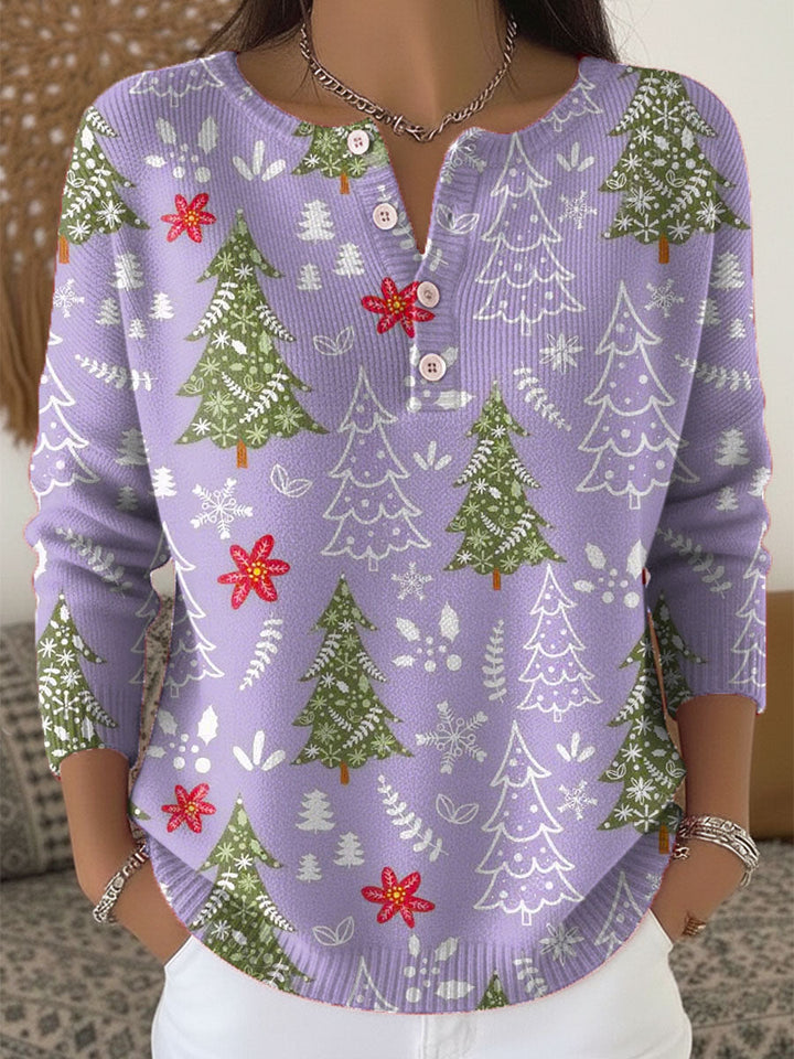 Edith - Cosy Christmas Button Jumper