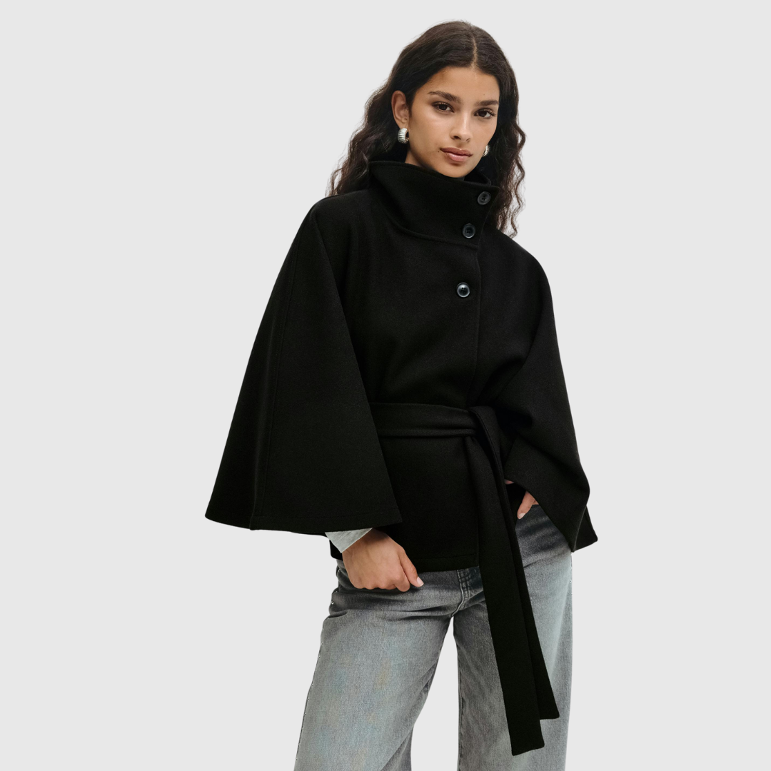 Rhoslyn - Belted Cape Jacket