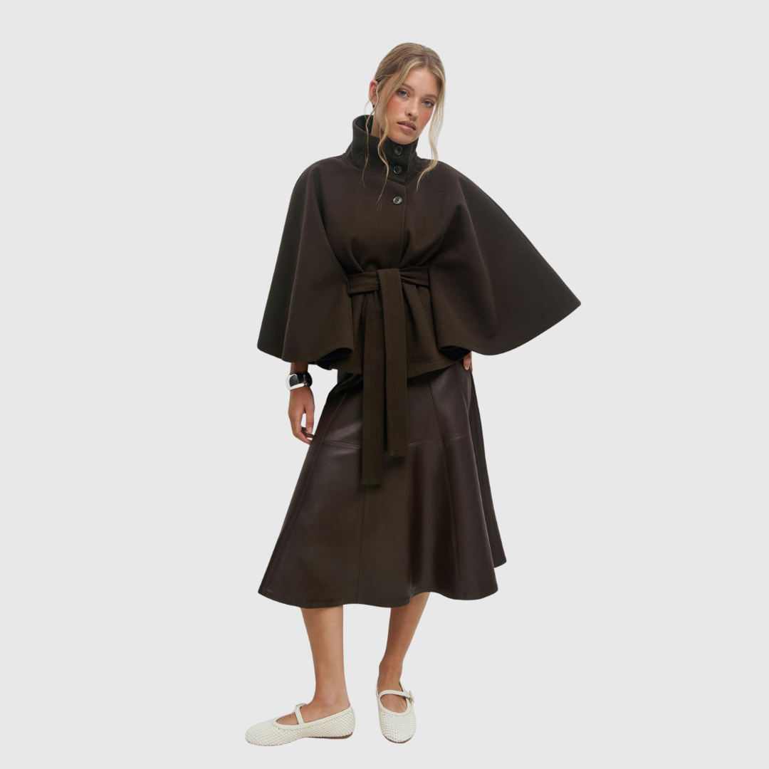 Rhoslyn - Belted Cape Jacket