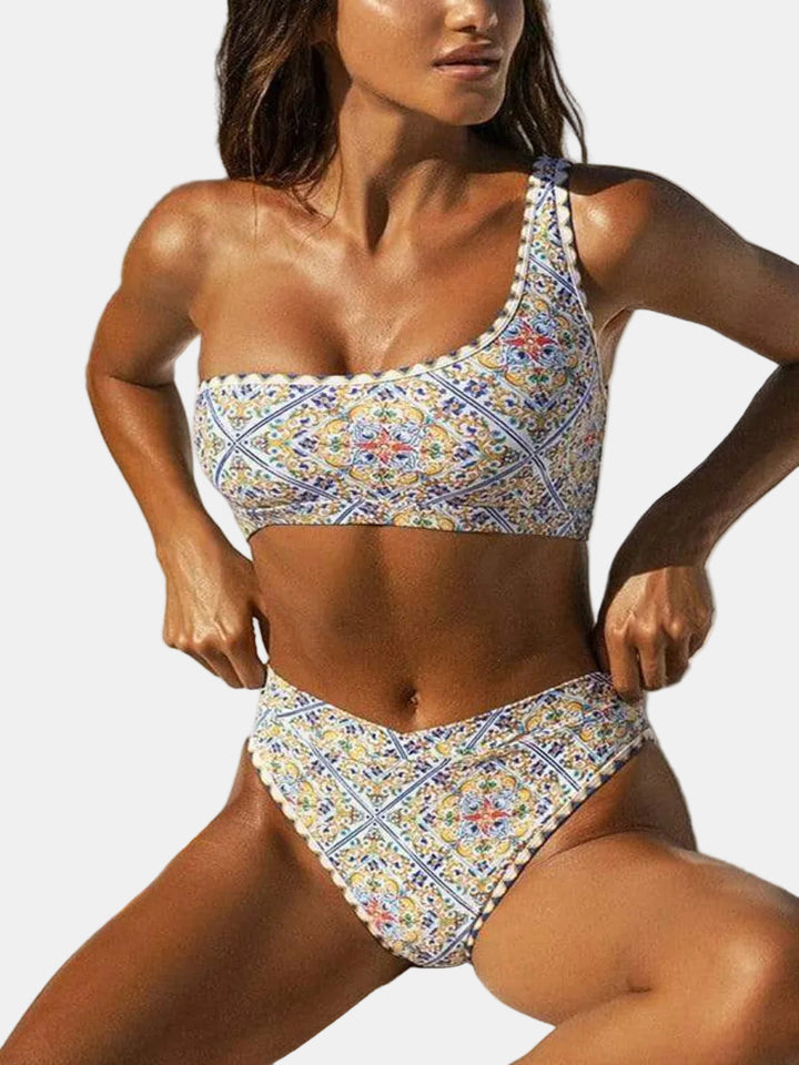 Elke | Bikini s jedním ramínkem a potiskem
