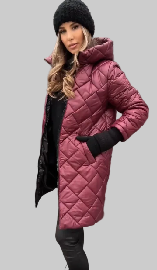 Maison™ | Prošívaná péřová bunda s kapucí