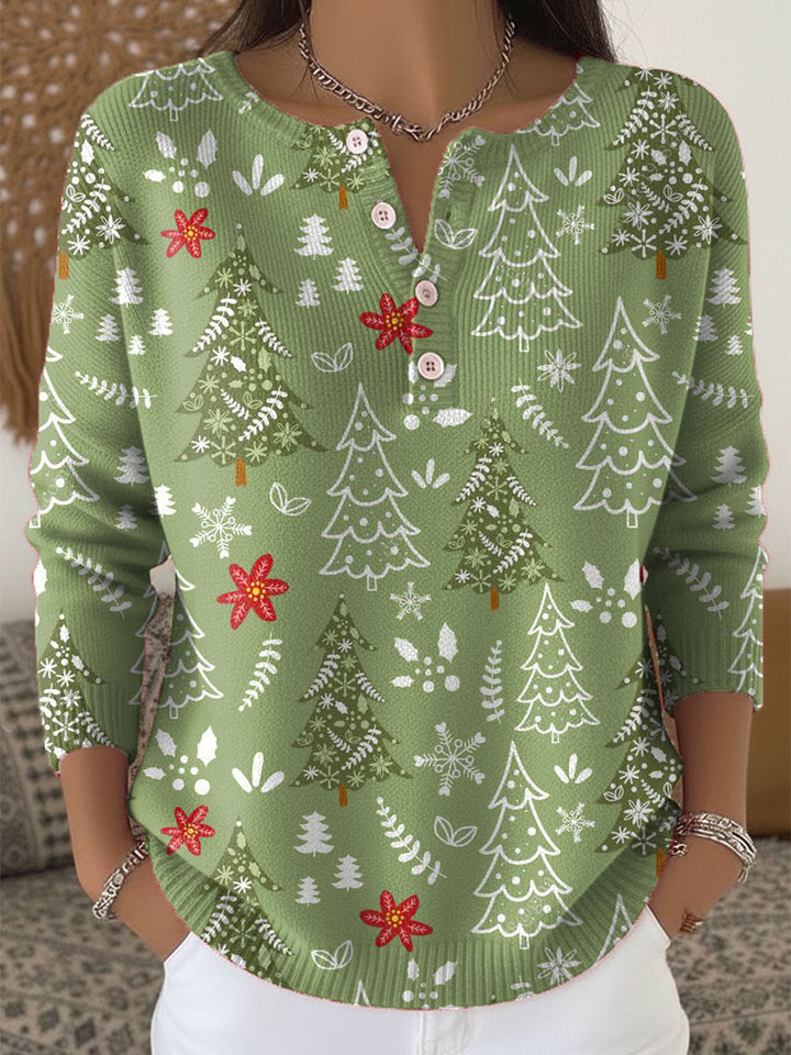 Edith - Cosy Christmas Button Jumper