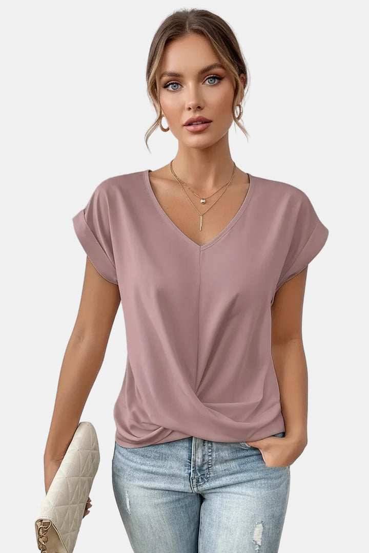 Cleo | Lässiges T-Shirt mit Sweetheart-Ausschnitt