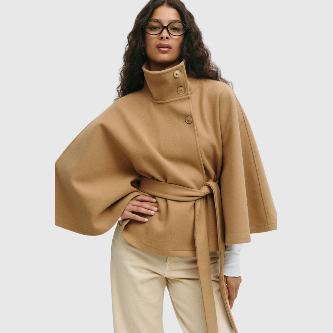 Rhoslyn - Belted Cape Jacket