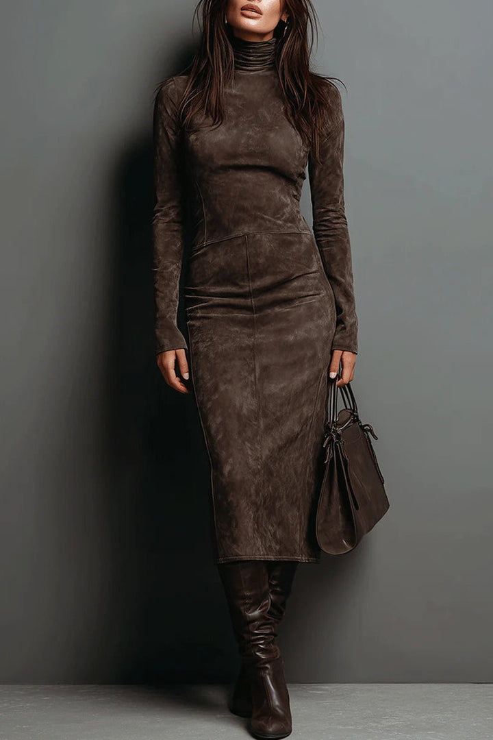 Mildred | Elegantní Suede Maxi Šaty