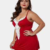DIANA – Plus Size sexy noční šaty s krajkou a V-výstřihem