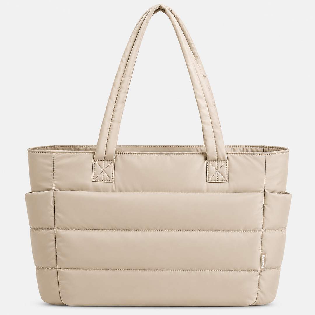 Hannah – BAGSMART prošívaná dámská tote taška na notebook s nadýchaným designem, přes rameno i do ruky