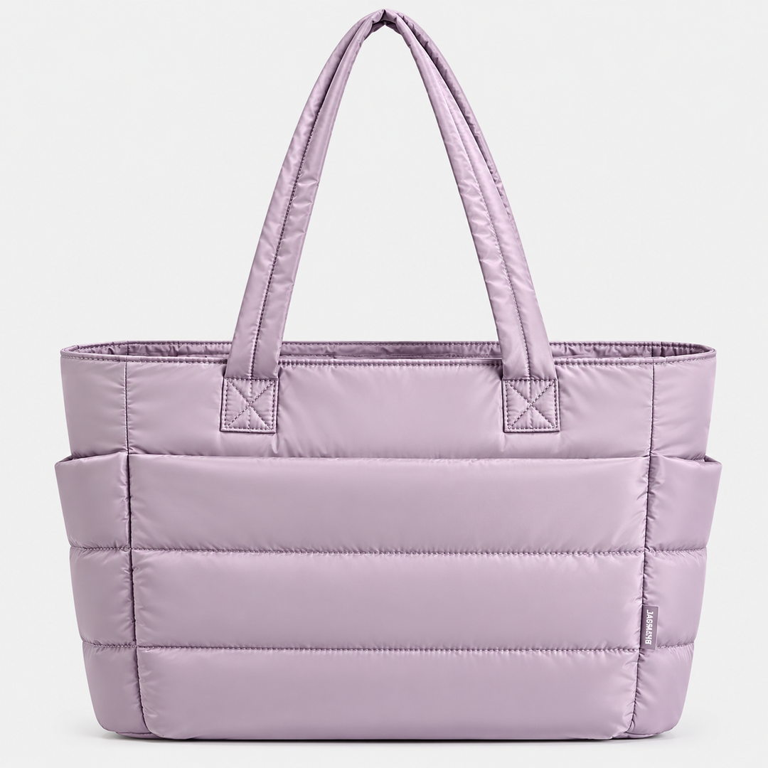 Hannah – BAGSMART prošívaná dámská tote taška na notebook s nadýchaným designem, přes rameno i do ruky