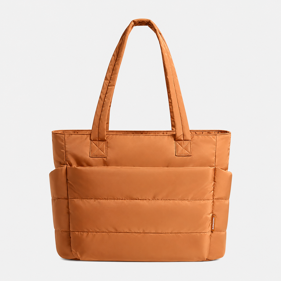 Hannah – BAGSMART prošívaná dámská tote taška na notebook s nadýchaným designem, přes rameno i do ruky