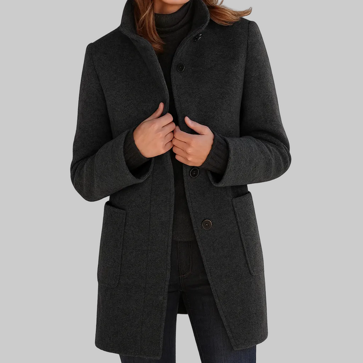 Anne - High Collar, Soft Blend Jacket