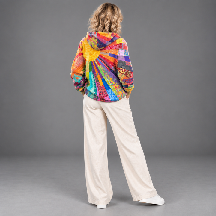 Eliška | Barevný patchwork po celé mikině