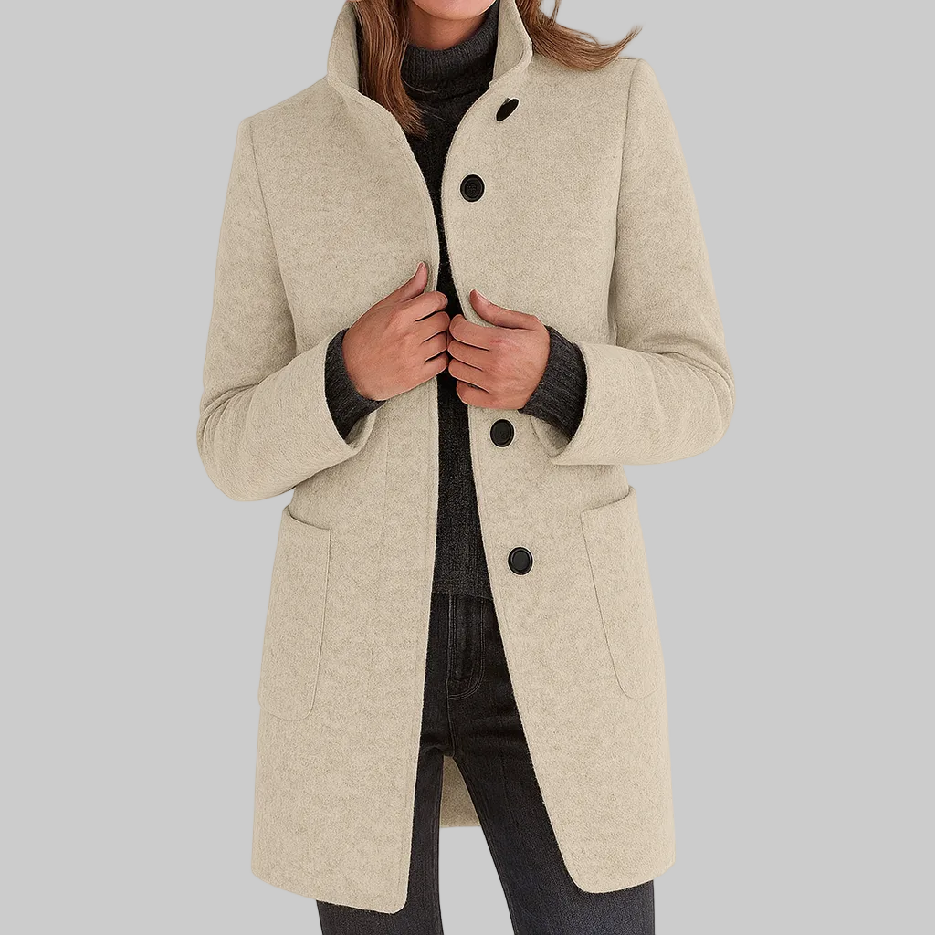 Anne - High Collar, Soft Blend Jacket