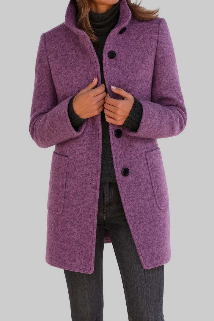Anne - High Collar, Soft Blend Jacket