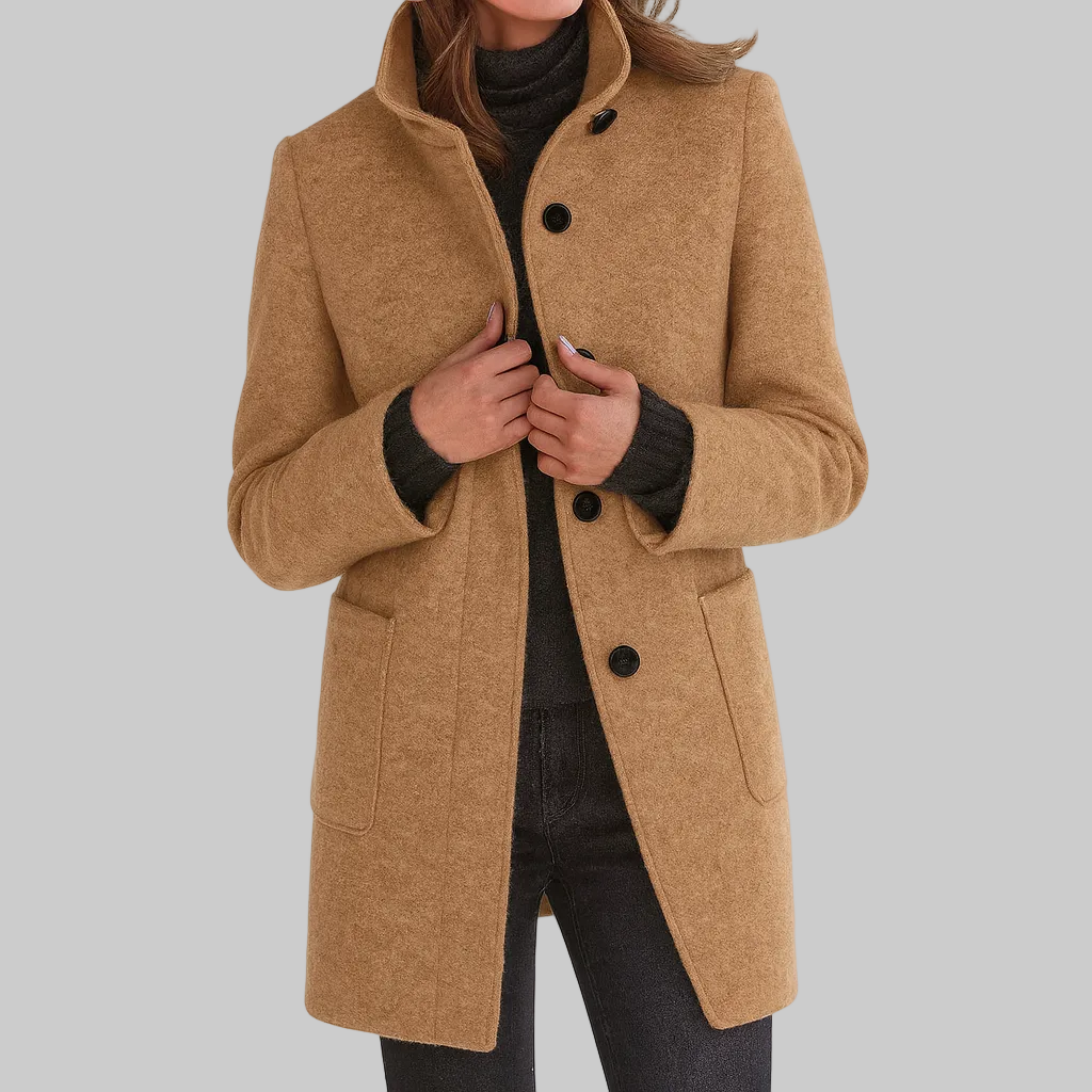 Anne - High Collar, Soft Blend Jacket