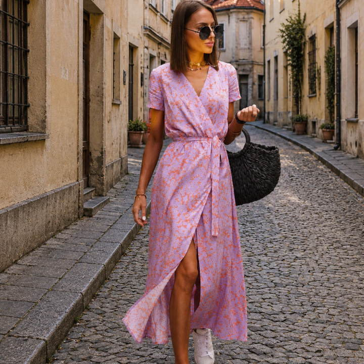 Hana | Elegantní Letní Šaty s Véčkovým Výstřihem