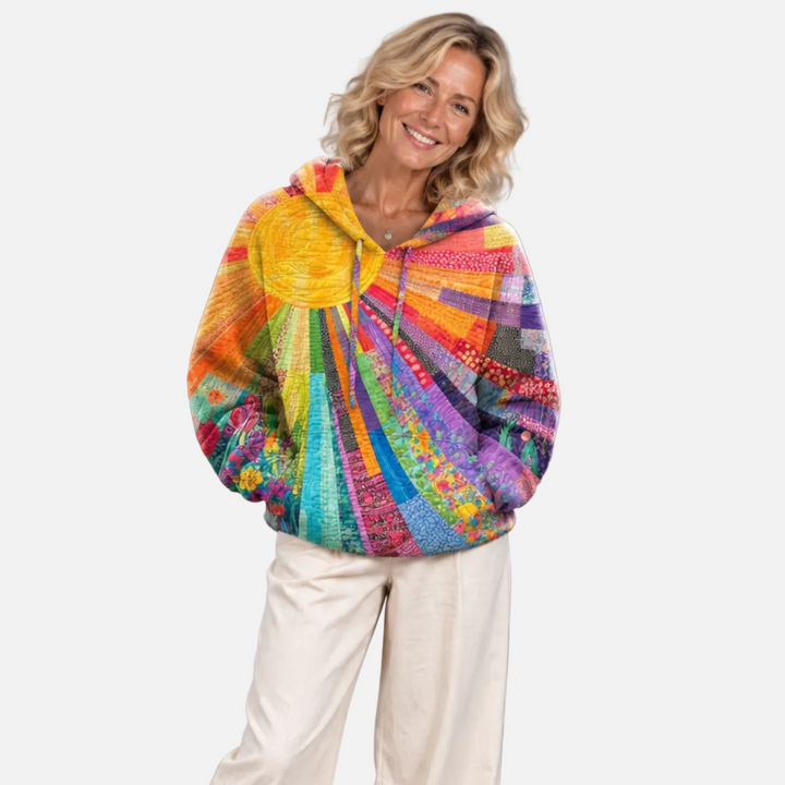 Eliška | Barevný patchwork po celé mikině