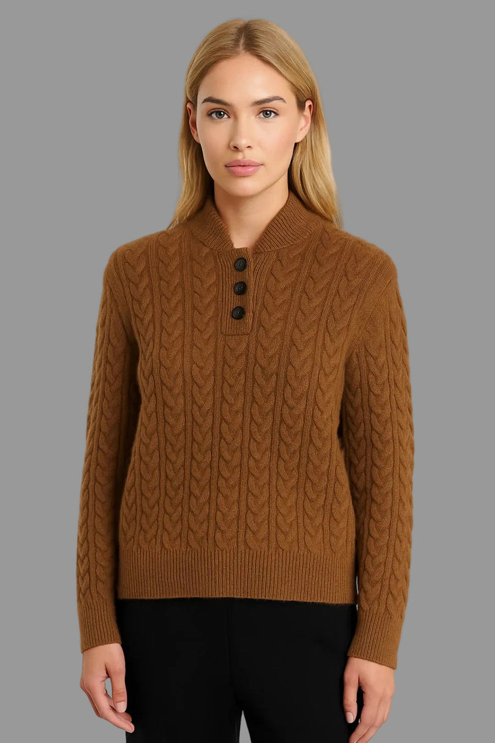 Ysella | Cable-Knit Cardigan With Buttons