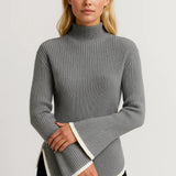 Aureole - Flared-Sleeve Turtleneck Knit Sweater