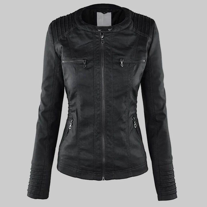 Ysolde - Leather Hooded Jacket