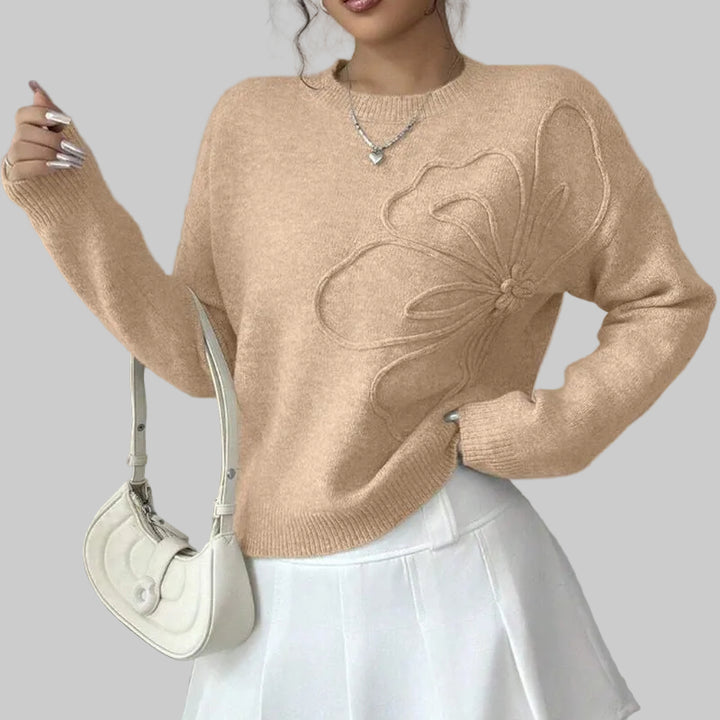 Evelyn | Soft Floral Comfort Knit Sweater