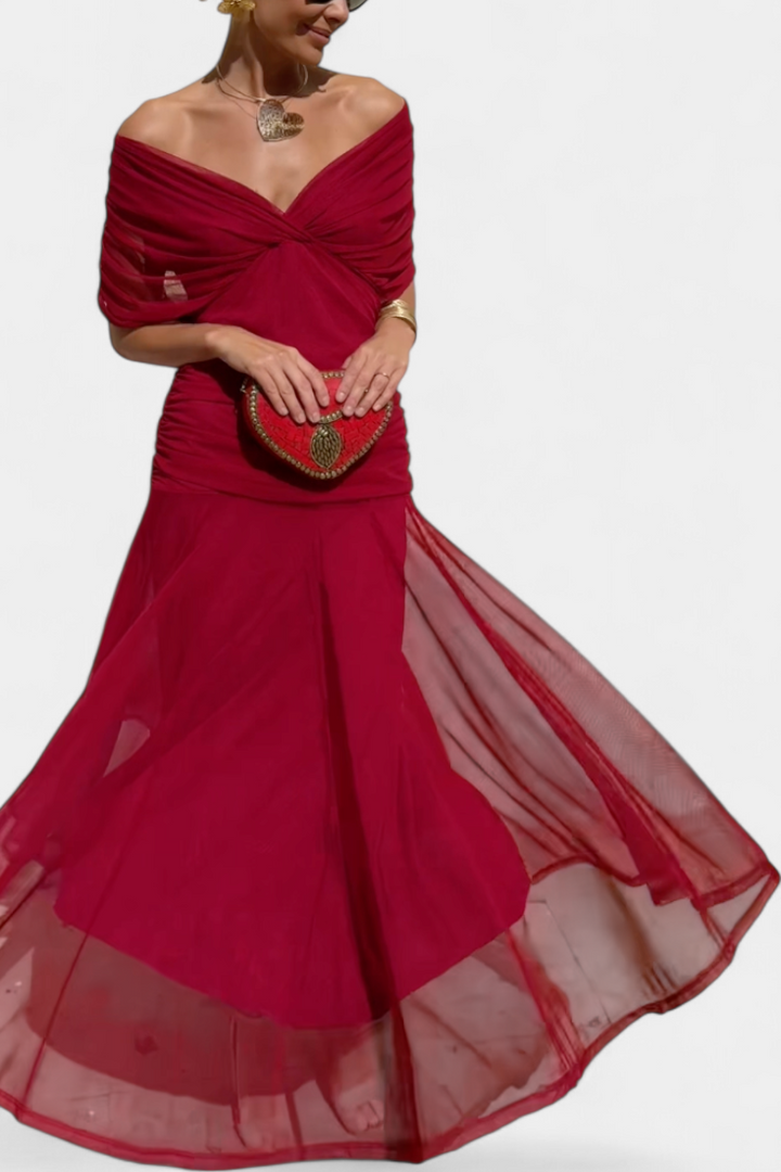 Alondra - Long Floral Dress with V-Neck