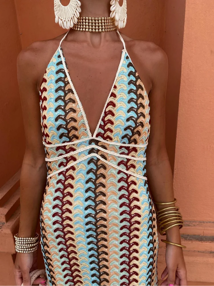 Roxanne™ | Šaty Bez Záda s Halter Límcem