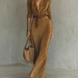 Célianne | Chic Suede Maxi Šaty