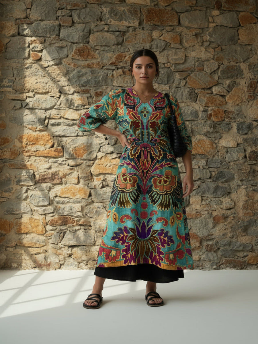 Carolina | Elegantní šaty s florálním potiskem