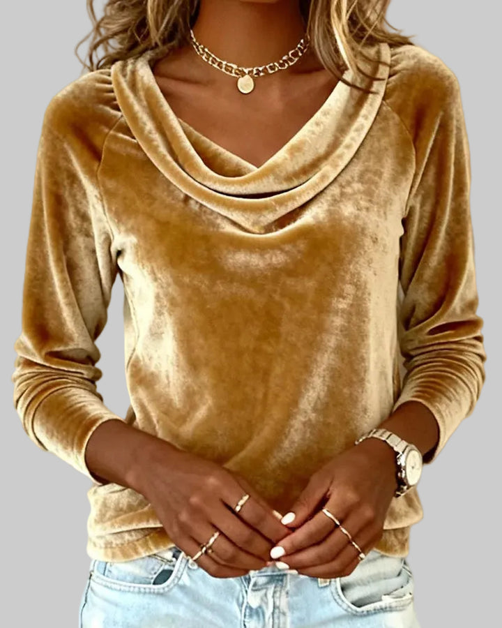 Emma - Soft Velvet Long Sleeve Top