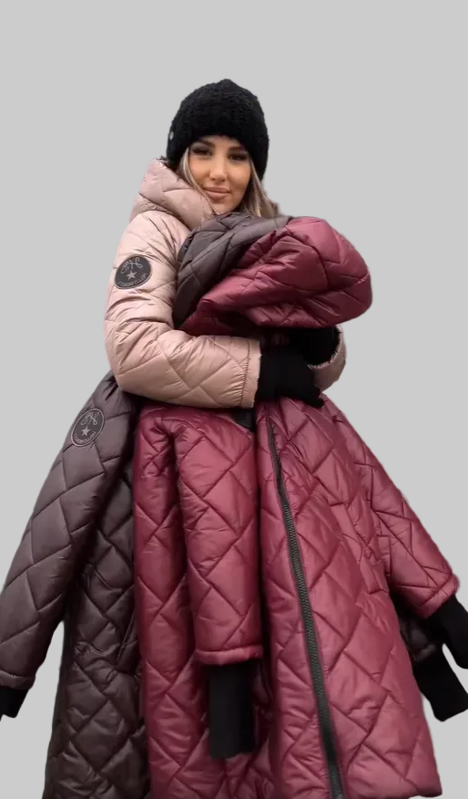 Maison™ | Prošívaná péřová bunda s kapucí
