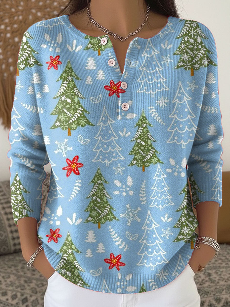 Edith - Cosy Christmas Button Jumper