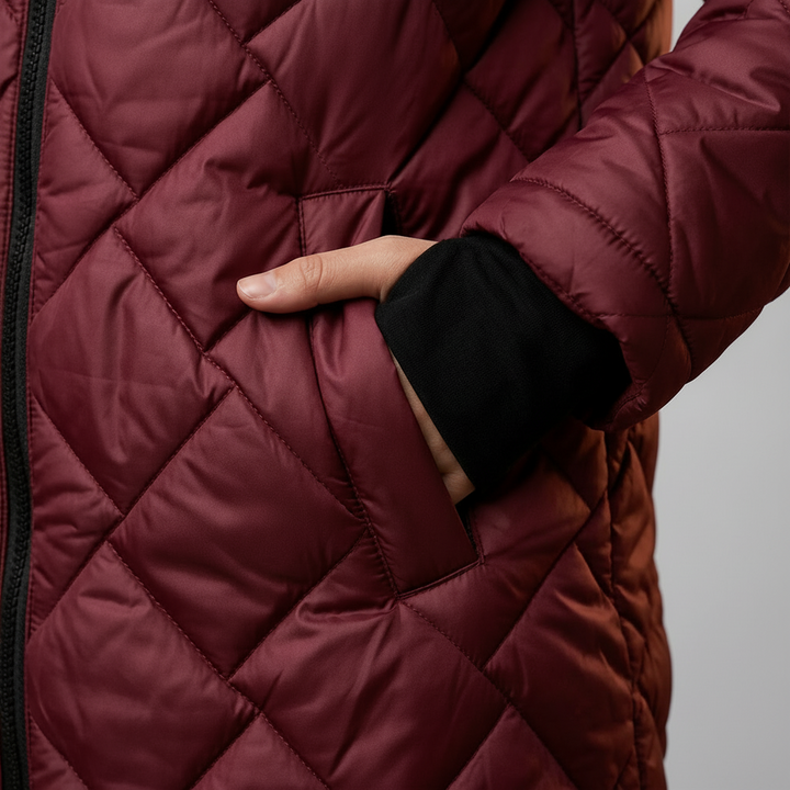 Maison™ | Prošívaná péřová bunda s kapucí