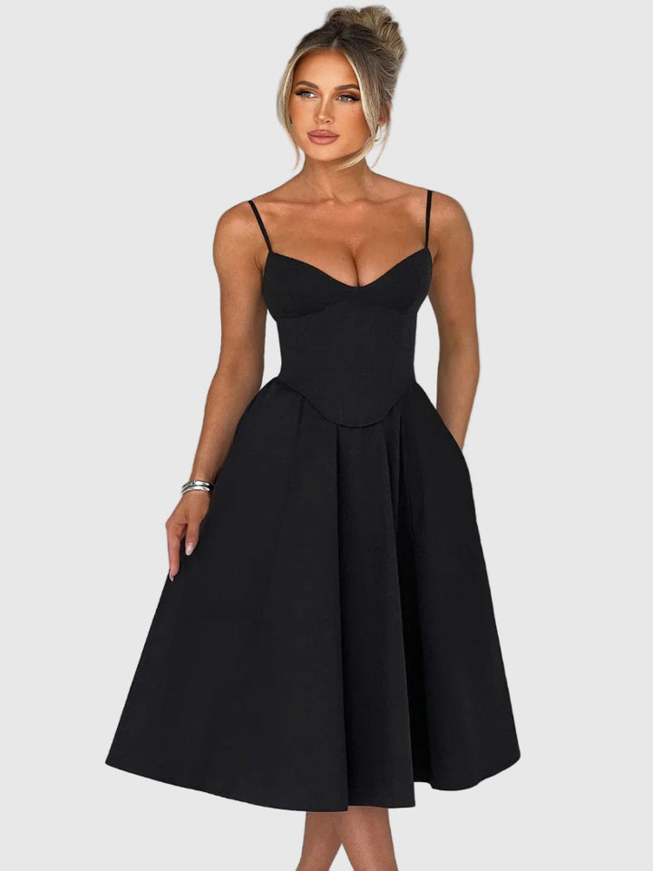 MAILEEN | Elegantní midi šaty v korzet stylu
