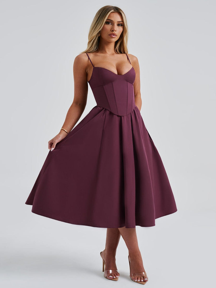MAILEEN | Elegantní midi šaty v korzet stylu